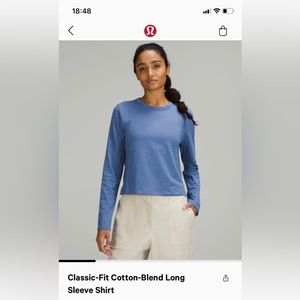 Lululemon Classic fit cotton blend Longsleeve